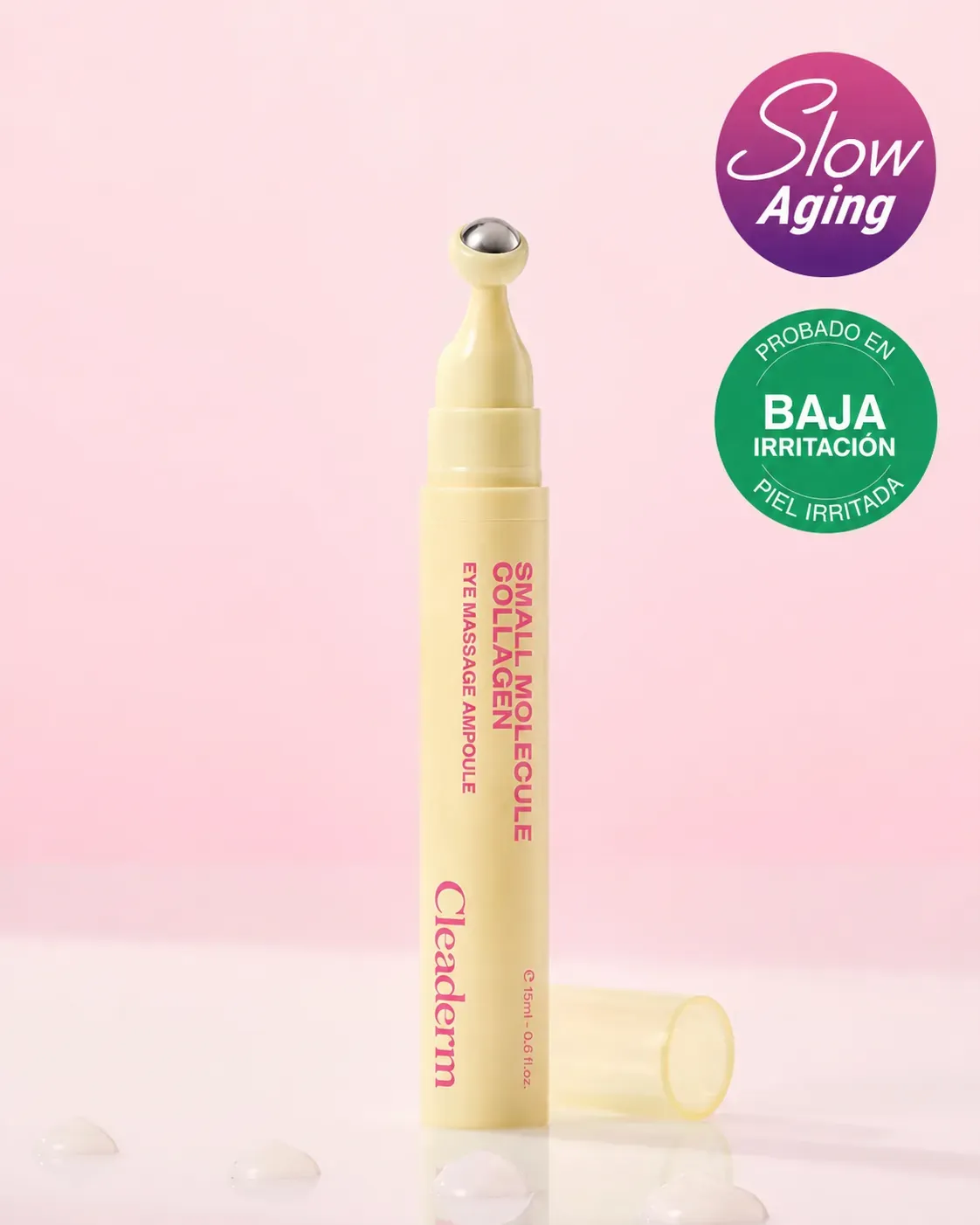 Ampolla de Masaje para contorno Ojos con Colágeno de Baja Molécula CLEADERM, 15 ml