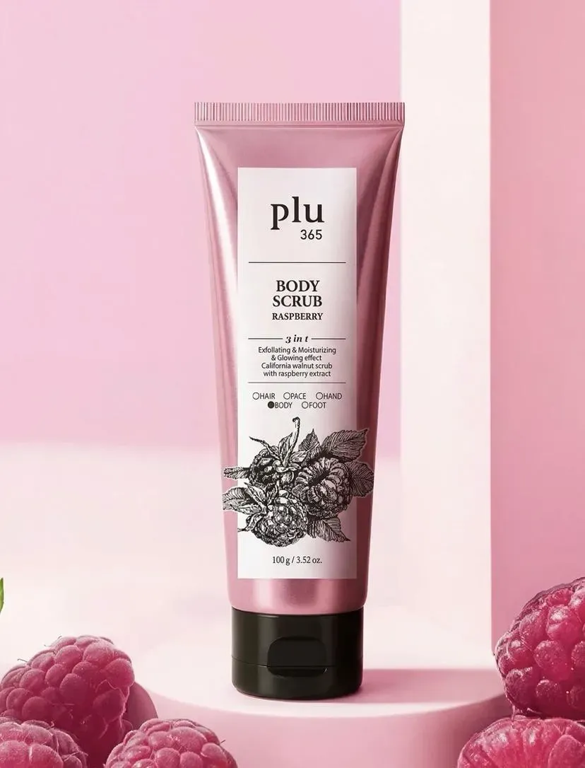 Exfoliante corporal PLU 365 con aroma a frambuesa, 100g